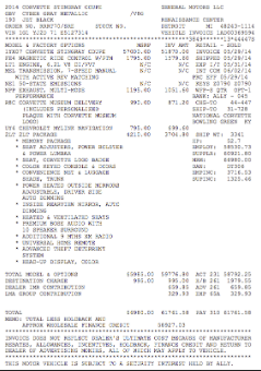 Original GM Invoice Copy